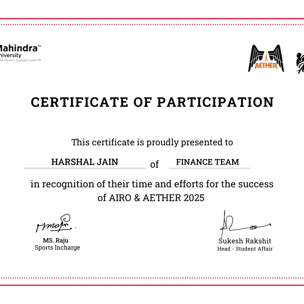 FINANCE TEAM_HARSHAL JAIN-1